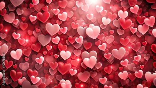 Wallpaper Mural asymmetrical abstract pattern of hearts on valentine background Torontodigital.ca