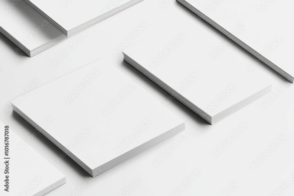 Blank white paper sheets on a clean surface Blank white paper sheets on a clean surface