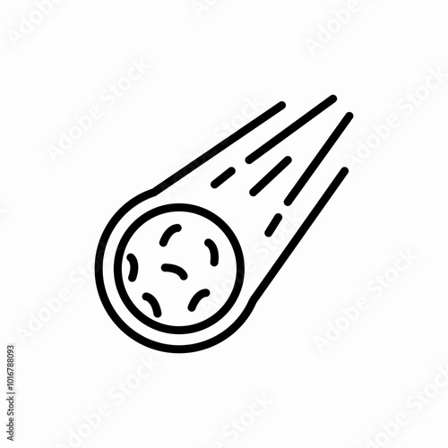 asteroid rock falling icon sign vector