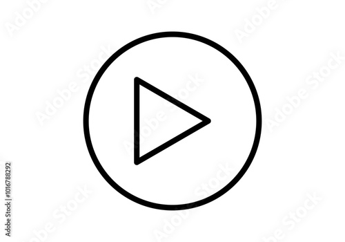 Icono negro de botón circular de play vídeo 