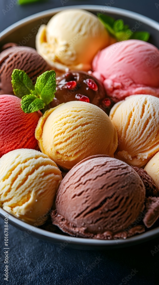 Colorful, delicious ice cream evokes a refreshing, joyful vibe, stimulating appetite and a bright, happy atmosphere. Ideal for ads, dessert-related marketing, packaging, social media, or menu designs. Colorful, delicious ice cream evokes a refreshing, joyful vibe, stimulating appetite and a bright, happy atmosphere. Ideal for ads, dessert-related marketing, packaging, social media, or menu designs.