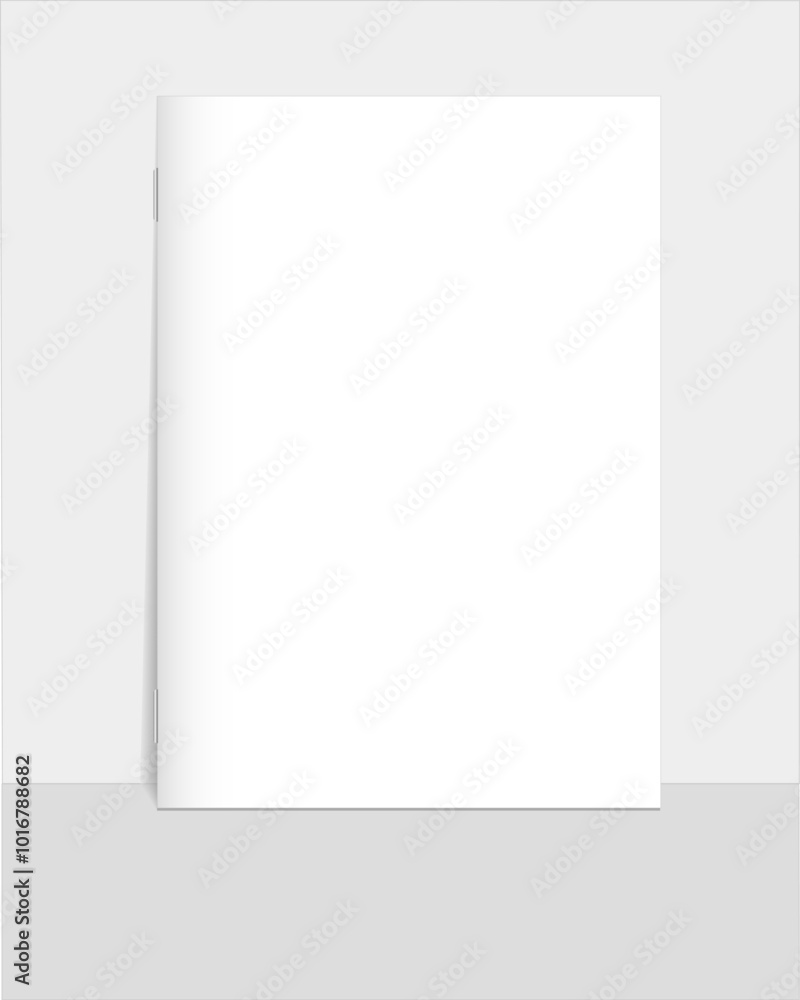 Mockup of notebook, album, booklet, brochure, magazine, book against the wall at a slight angle with realistic shadows. 3D vector illustration for your design.
Mockup of notebook, album, booklet, brochure, magazine, book against the wall at a slight angle with realistic shadows. 3D vector illustration for your design.