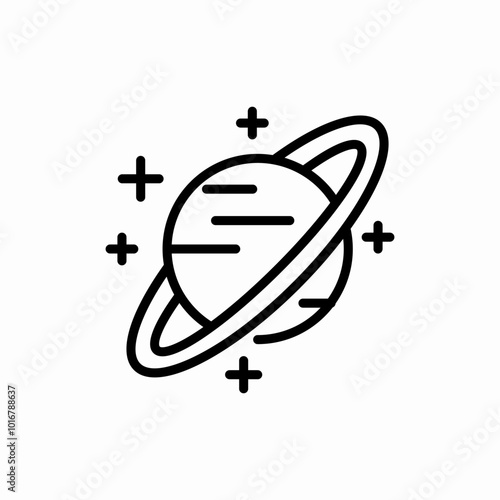 saturn planet icon sign vector
