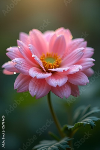 Pink daisies in the garden close-up view 