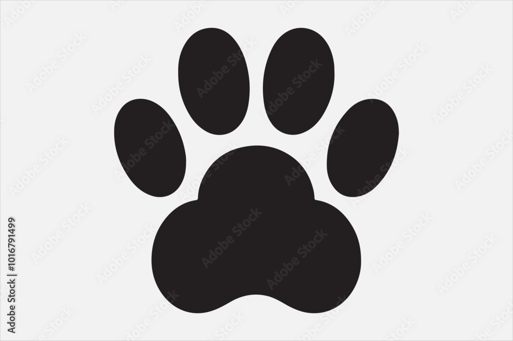 A black silhouette of an animal paw. A black silhouette of an animal paw.