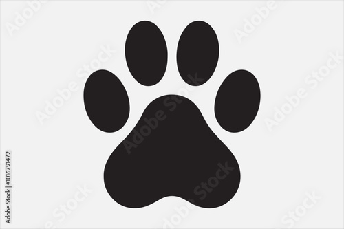 A black silhouette of an animal paw.