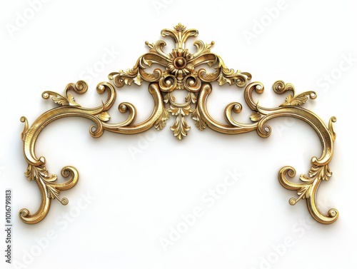 ornate golden frame with intricate double-line design. elegant, luxurious aesthetic on pristine white background.