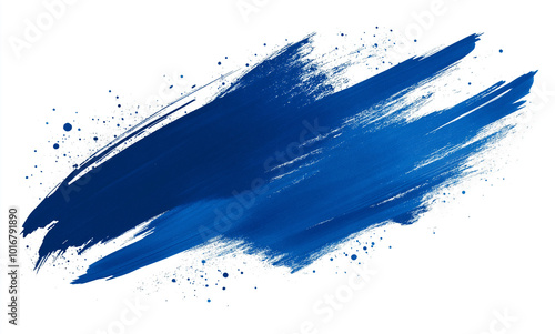 Sapphire Blue ink brush stroke vector shape on a white background, Sapphire Blue-colored, rough brush paint texture for a design element, strokes splashes