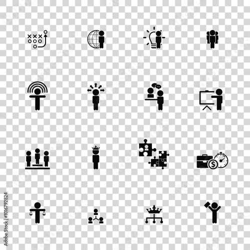 Universal business management and human resources icon set. Universal icons for web and mobile. Vector.