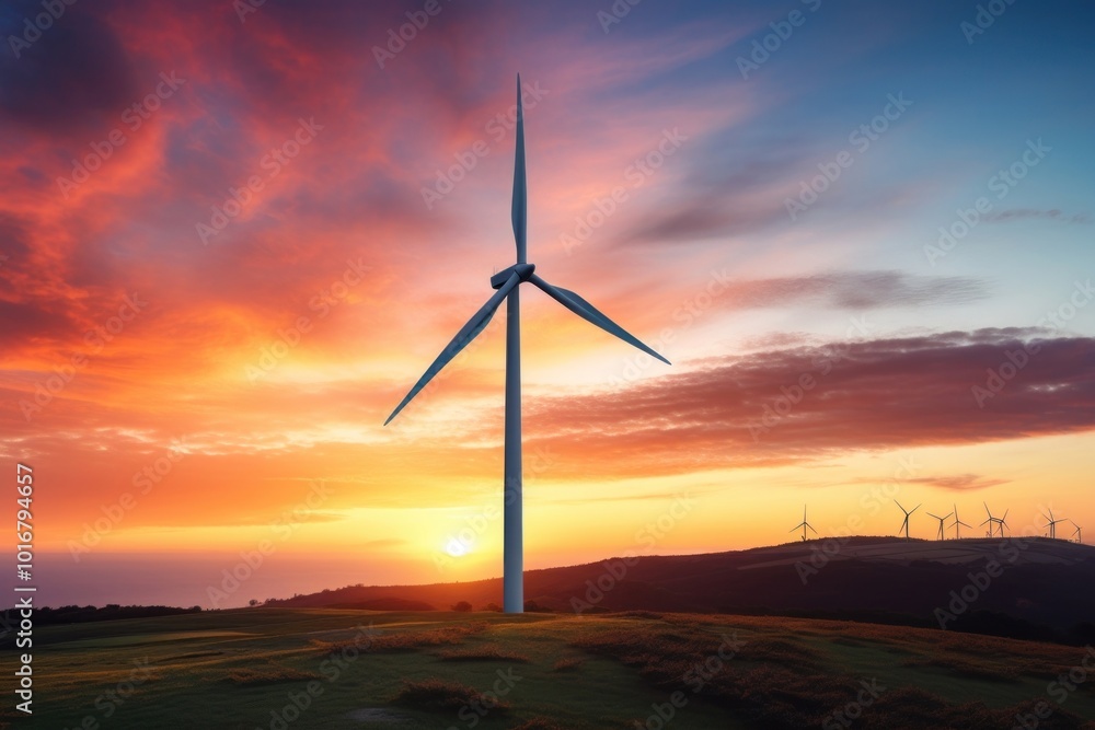 Obraz premium Wind turbine windmill outdoors machine.