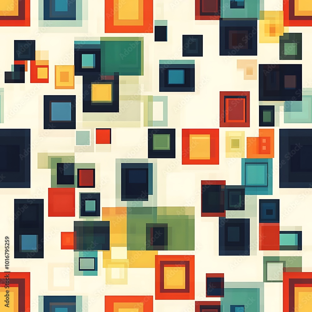 Retro Pixel Art Pattern in Vibrant Colors Retro Pixel Art Pattern in Vibrant Colors