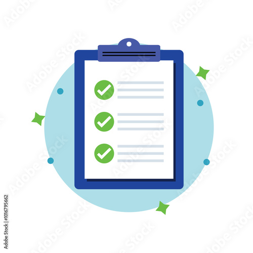 all Clipboard tasks have been completed concept illustration flat design, simple and modern graphic element