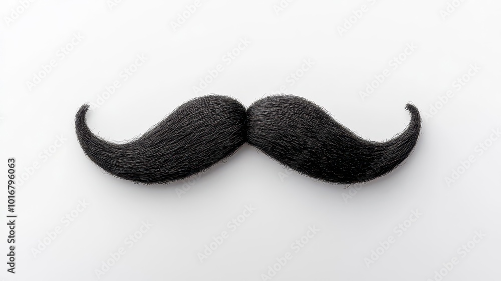 a bold black mustache stands out against a pristine white background, emphasizing its unique shape and style, perfect for playful design elements or humorous illustrations a bold black mustache stands out against a pristine white background, emphasizing its unique shape and style, perfect for playful design elements or humorous illustrations