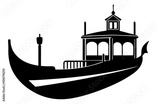 Gondola Silhouette vector illustration