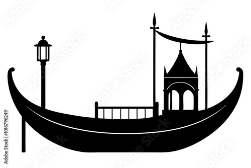 Gondola Silhouette vector illustration