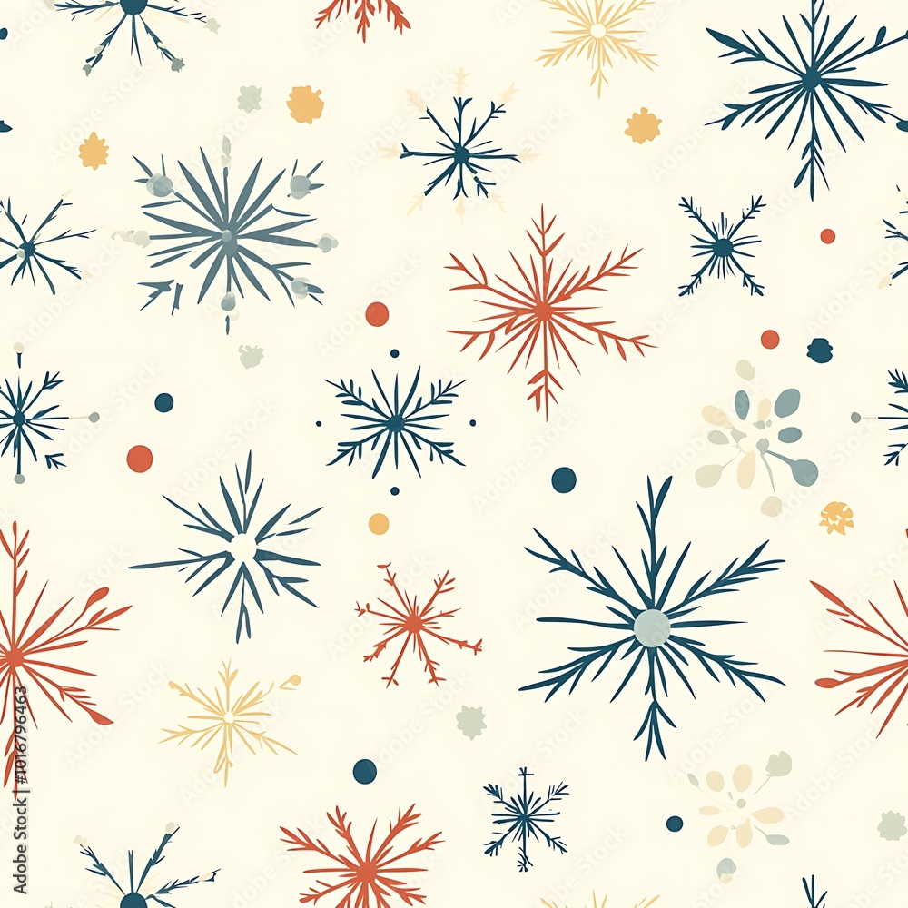 Soft Winter Snowflakes Design Pattern Soft Winter Snowflakes Design Pattern
