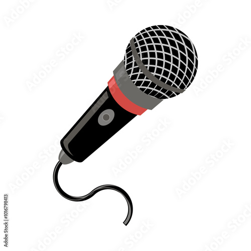 Vector Retro Microphone Icon Isolated on White Background.