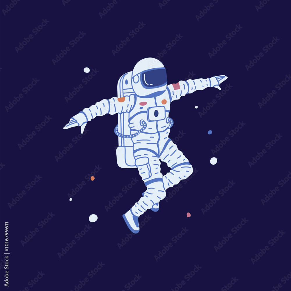 Astronaut in a spacesuit, helmet floating in space. Astronaut in a spacesuit, helmet floating in space.