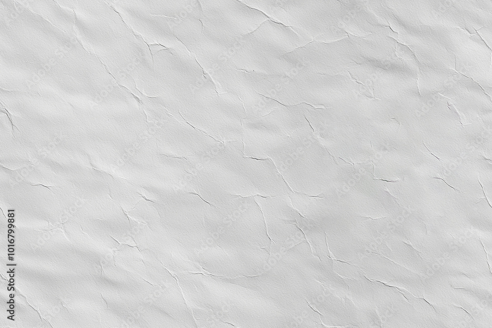Obraz premium Crumpled white paper or parchment textured background with natural leaves