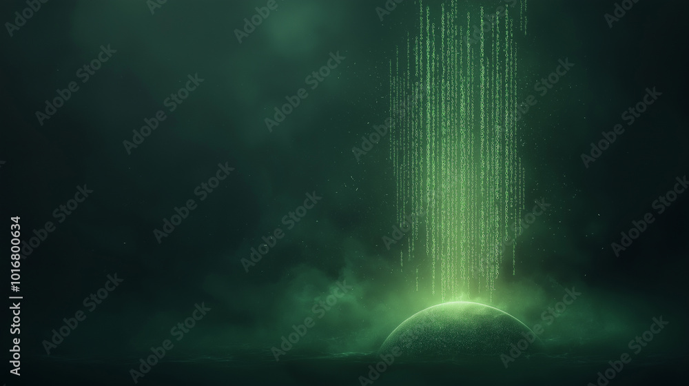 Fototapeta premium A green planet with a green glow surrounding it