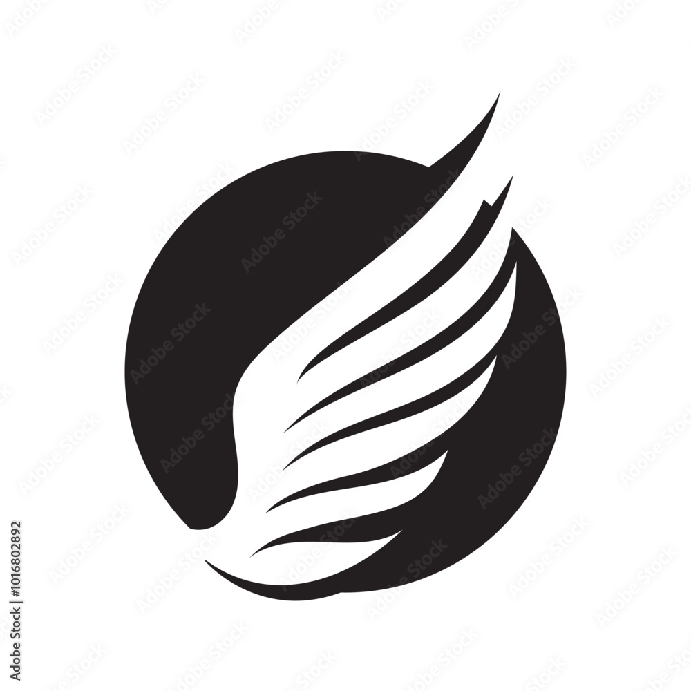 Naklejka premium Wing black logo eagle falcon