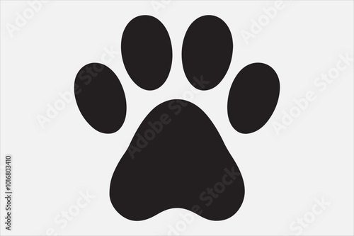 A black silhouette of an animal paw.