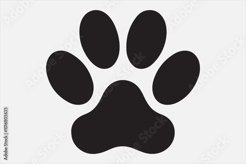 A black silhouette of an animal paw.