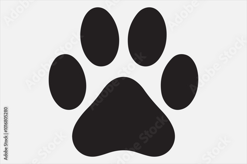 A black silhouette of an animal paw.