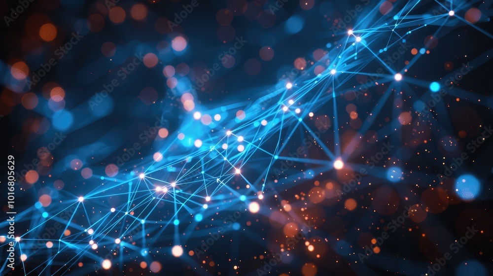 Abstract network connection with nodes Abstract network connection with nodes