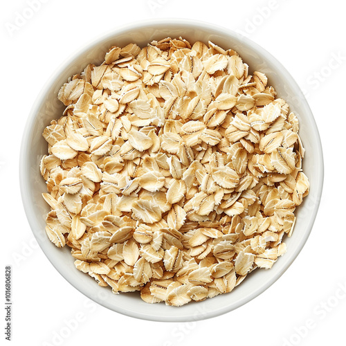 Bowl of oat flakes top view clip art