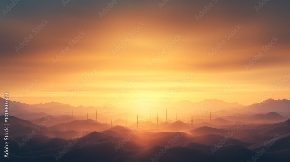 Obraz premium The sky is a mix of orange and pink hues, creating a serene