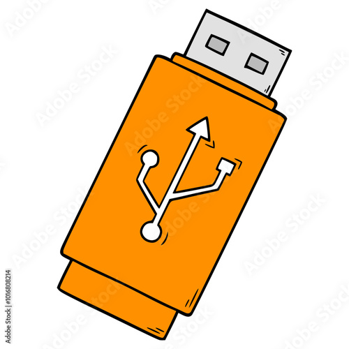 usb stick or flash disk illustration hand drawn isolated vector
