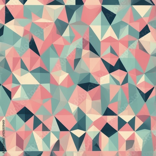 Wallpaper Mural A vibrant abstract pattern of pink, blue, and purple triangles, creating a dynamic and modern design Torontodigital.ca