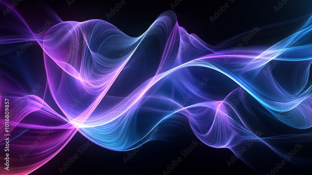 Elegant Colorful Waves in Shades of Black and Purple. AI generated illustration Elegant Colorful Waves in Shades of Black and Purple. AI generated illustration