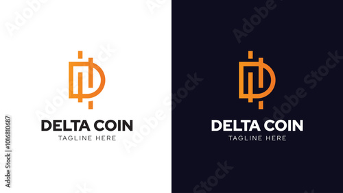 D letter crypto cryptocurrency token logo