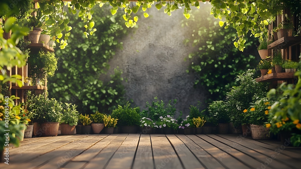 Earthy natural backdrop showcasing a vibrant lush display of greenery and botanical textures complemented by warm rustic wooden elements to create a serene inviting atmosphere Earthy natural backdrop showcasing a vibrant lush display of greenery and botanical textures complemented by warm rustic wooden elements to create a serene inviting atmosphere