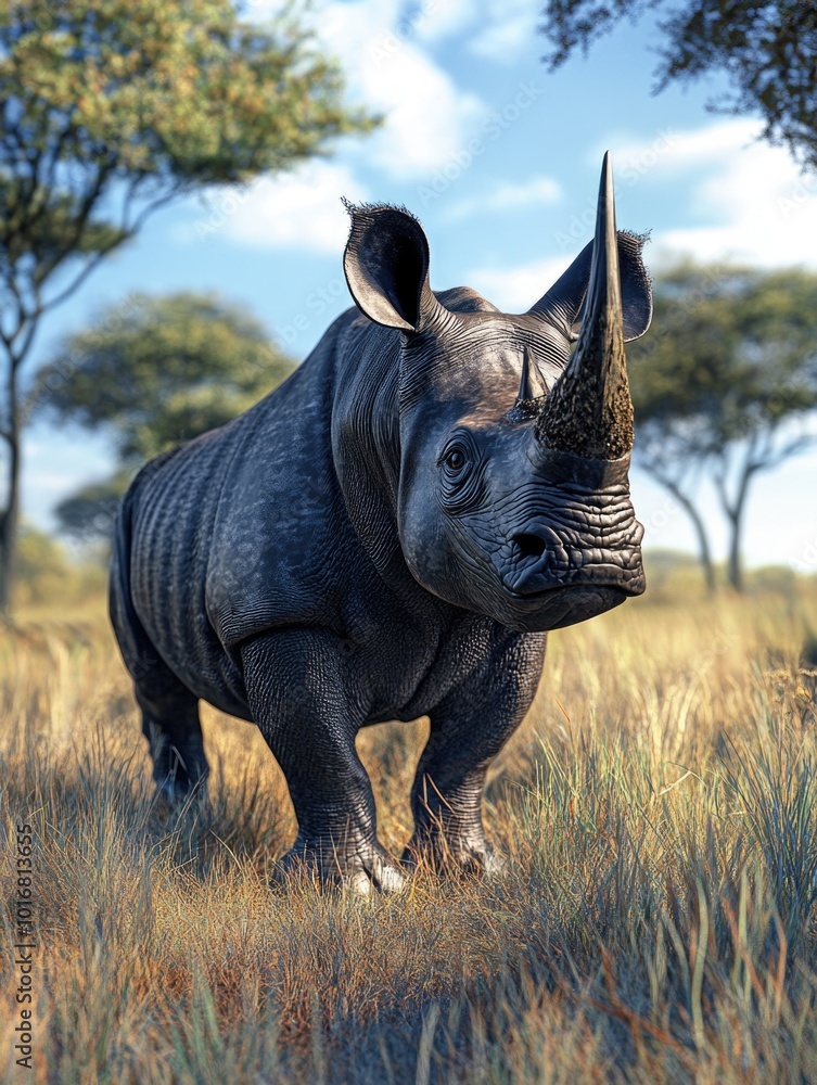 Fototapeta premium Rhinoceros in African Savanna