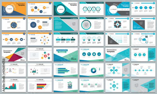 Set business presentation design template backgrounds and page layout design for brochure, book, magazine, annual report and company profile, with info graphic elements graph design 