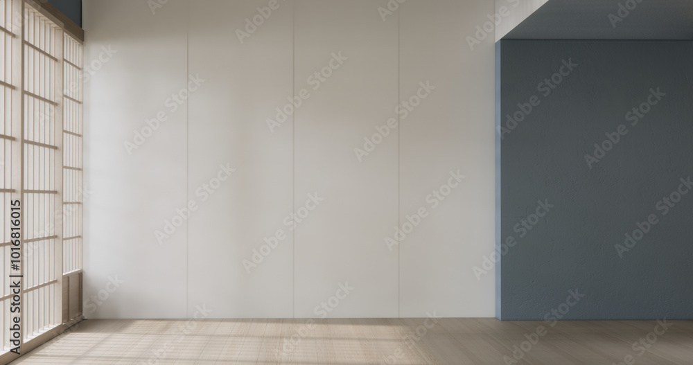 Empty room,Clean japanese minimalist room interior, 3D rendering Empty room,Clean japanese minimalist room interior, 3D rendering