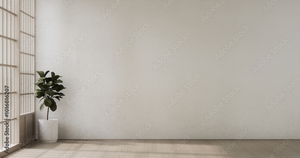 Empty room,Clean japanese minimalist room interior, 3D rendering Empty room,Clean japanese minimalist room interior, 3D rendering