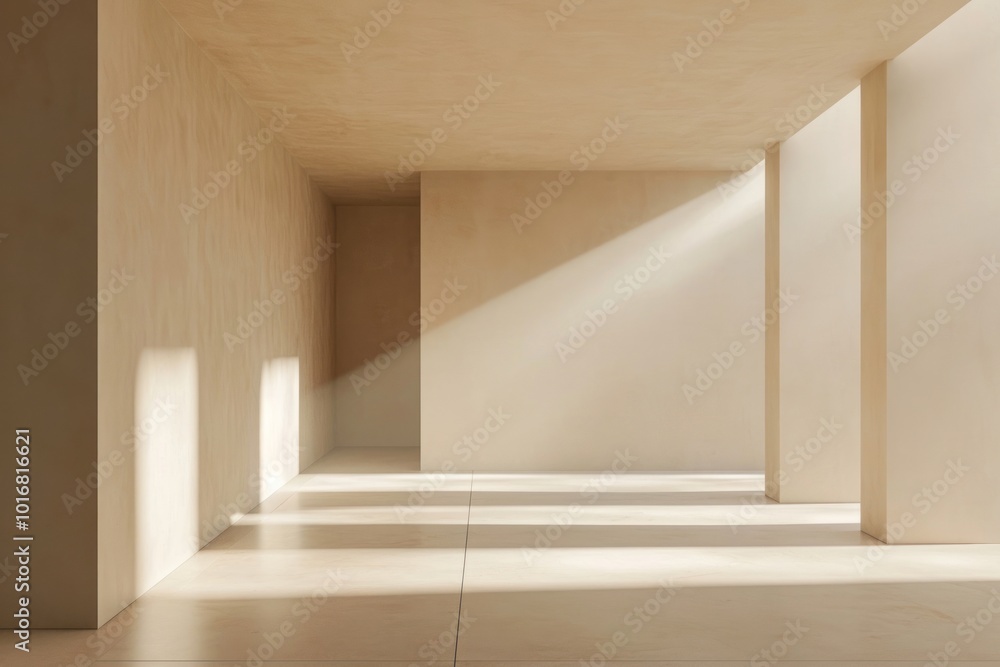 Fototapeta premium Beige room architecture building flooring.