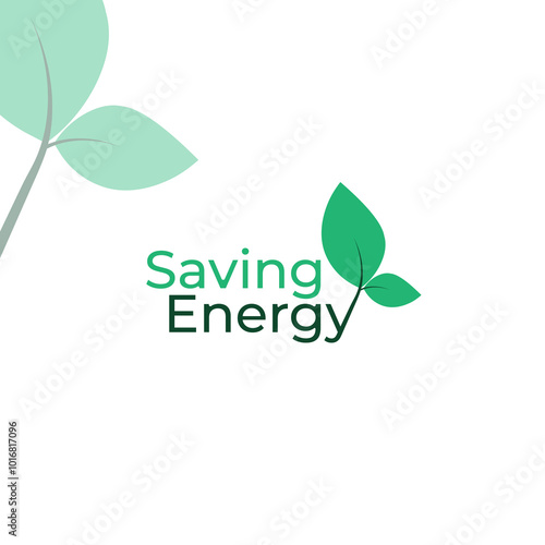 Eco logo energy saving eco friendly logo design with leaf