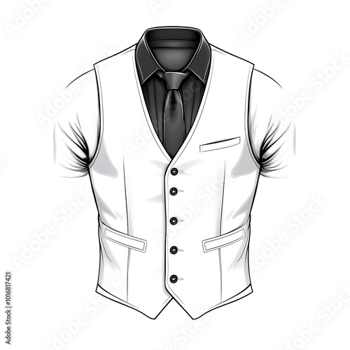 Minimalist Illustration of a Tailored Vest Design