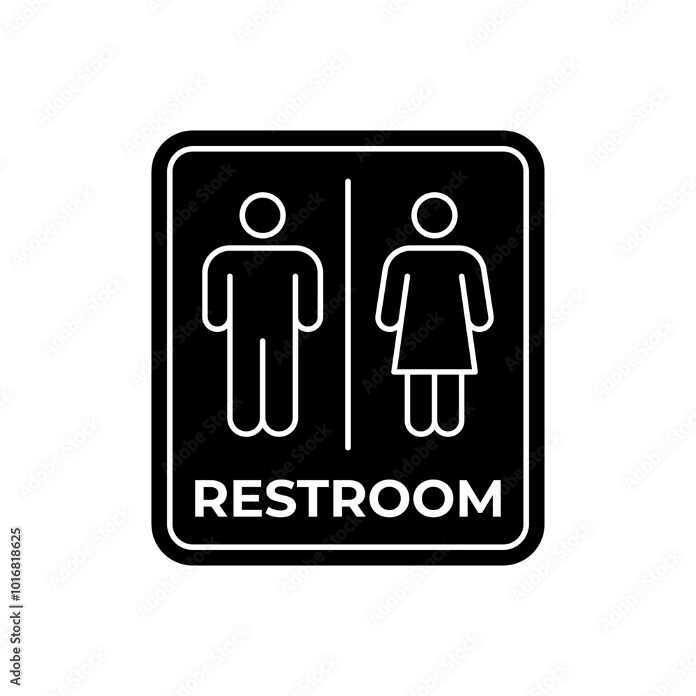 Minimalist Restroom or toilet Icon, Clean and Simple Designs Minimalist Restroom or toilet Icon, Clean and Simple Designs