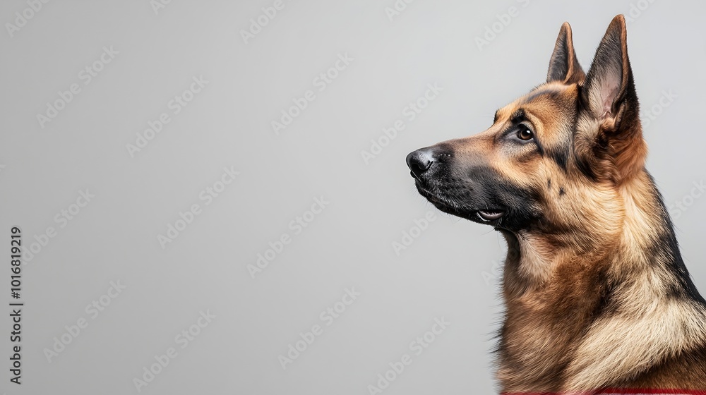 Loyal German Shepherd in Patriotic Dress - Strong and Courageous Canine Celebrating American Pride in a Traditional Flag Outfit Loyal German Shepherd in Patriotic Dress - Strong and Courageous Canine Celebrating American Pride in a Traditional Flag Outfit