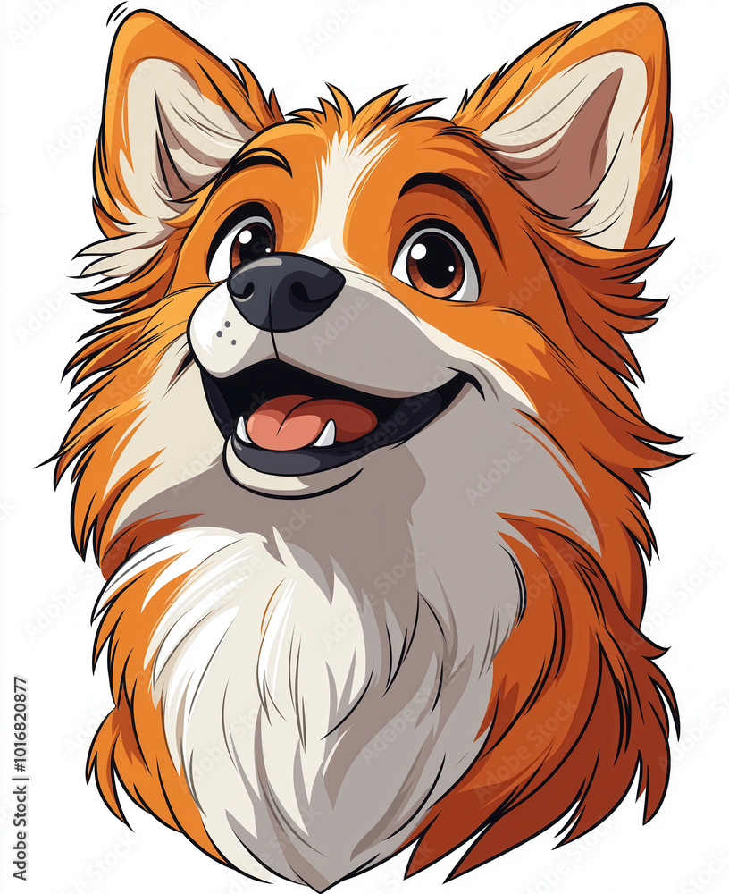 Illustration of a smiling dog on a white background. Illustration of a smiling dog on a white background.