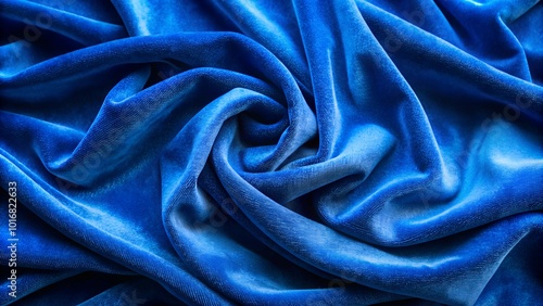 Matte velvet texture background with soft, deep blue fabric for textile design