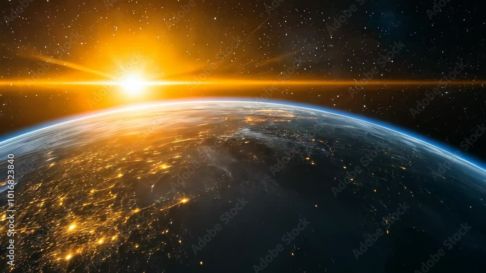 Sun illuminating earth as seen from space Sun illuminating earth as seen from space