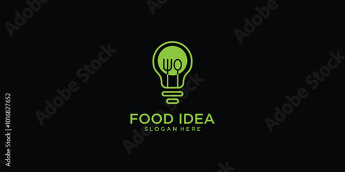 Creative food idea logo design with modern concept vector