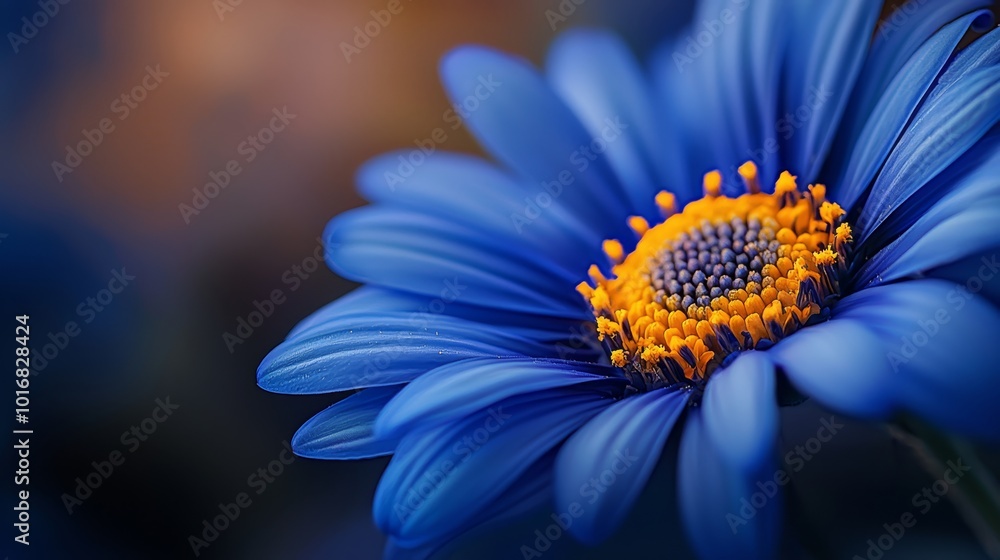 A close-up of a blue flower with a yellow center A close-up of a blue flower with a yellow center